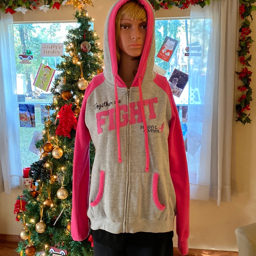 Sweatshirt pink and gray! Warm and really nice !!